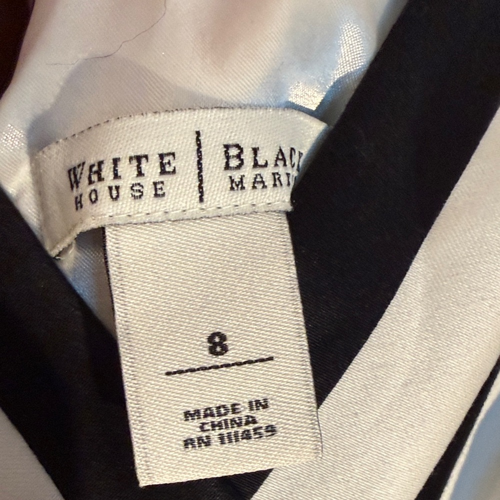 White House Black Market Black and White Striped Midi Dress - Picture 2 of 10